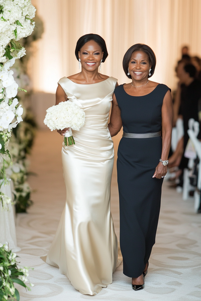 Elegant Sheath Scoop Navy Blue Mother of the Bride/Groom Dress Evening Formal Prom Dress