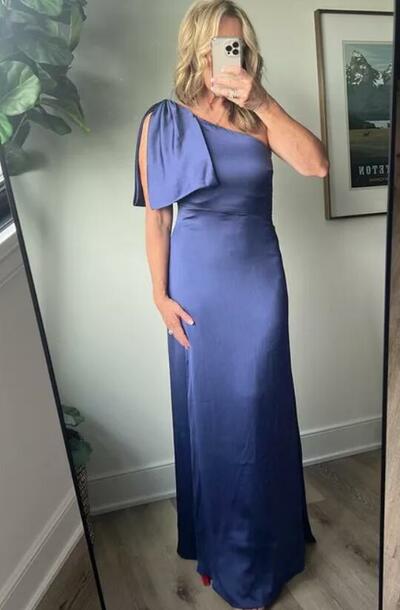 Elegant Blue Sheath Mother of the Bride/Groom Dress Evening Formal Prom Dress