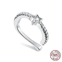 Single Loving Heart Ear Clip | 925 Sterling Silver | Zircon Accent | Elegant Old Money Style - Thumbnail 5