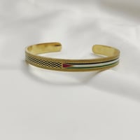 Stainless Steel Bracelet | Middle Eastern Ornament | Fashion Jewelry | Gold & Steel Color - Thumbnail 1