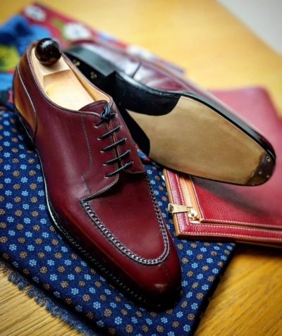 Handmade Men Bordeaux Leather Oxford Lace up Dress Shoes