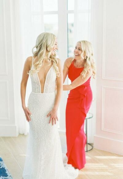 Elegant Orange Sheath Mother of the Bride/Groom Dress Evening Formal Prom Dress