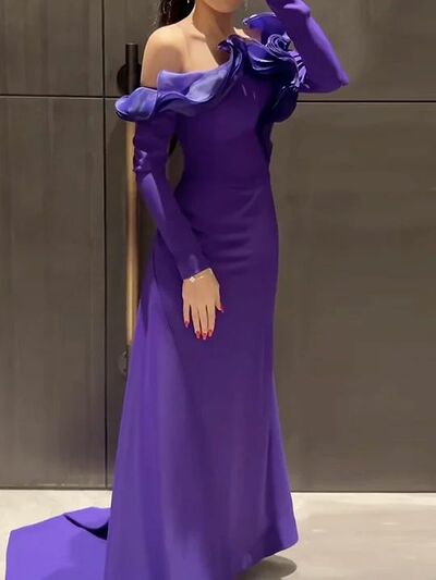 Elegant Purple Sheath Mother of the Bride/Groom Dress Evening Formal Prom Dress