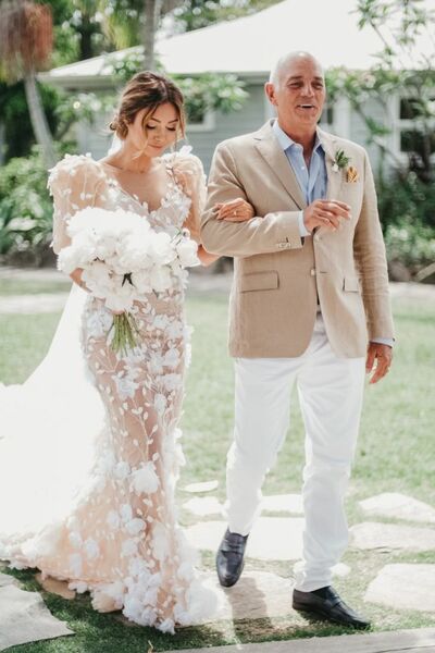 Luxury 3D Flowers Wedding Dress, Appliques Tulle Bridal Dress Bridal Gown