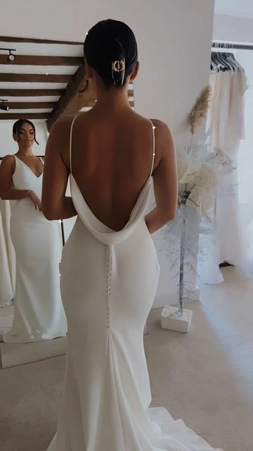 Sexy Mermaid Backless Beach Boho Wedding Dress Bridal Gown Wedding Gown