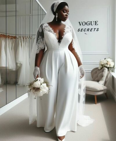 Sexy Lace Beach Boho African Girls Wedding Jumpsuit Bridal Jumpsuit