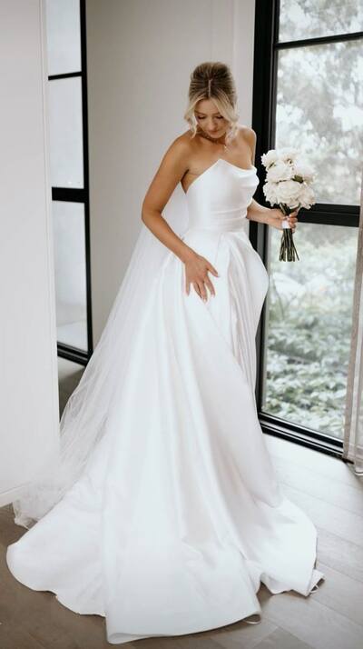 Elegant Sheath Boho Beach Wedding Dress Bridal Gown Wedding Gown
