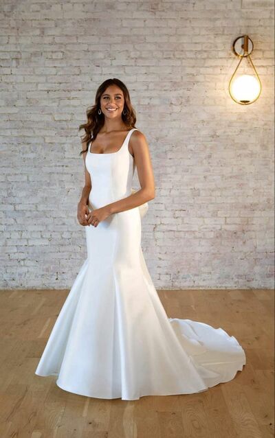 Elegant Sheath Scoop Beach Boho Wedding Dress Bridal Gown Wedding Gown