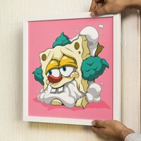 Square Print by Dhani Barragan "Deconstructed Bob The Clown"  - Thumbnail 1