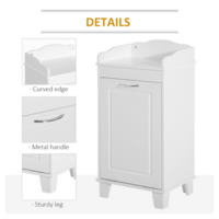 White Tilt-Out Laundry Hamper Cabinet – Multi-Functional Storage Bin for Laundry, Toys & Recycling - Thumbnail 3