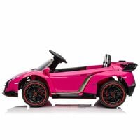 Licensed Lamborghini Veneno 12V Kids Ride-On Car with Remote Control – Pink, LED Lights, Hydraulic Doors - Thumbnail 2