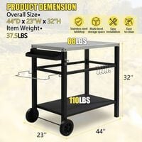 Multifunctional Outdoor Grill Cart – Stainless Steel Prep Table with Storage, Spice Rack & Wheels - Thumbnail 2