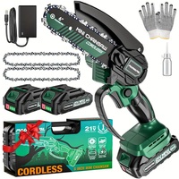 PAOWAFOL 6-Inch Cordless Mini Chainsaw | Brushless Motor | 2 Rechargeable Lithium Batteries - Thumbnail 2