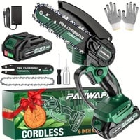 PAOWAFOL 6-Inch Cordless Mini Chainsaw | Brushless Motor | 2 Rechargeable Lithium Batteries - Thumbnail 4