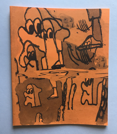 "Hey We Were Checking Out Your Work and We Really Like What You Do" - 20 page zine - Blue Riso on Orange