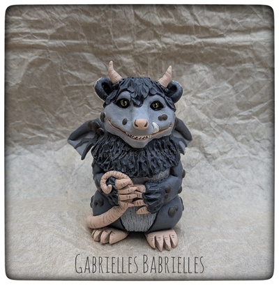 Opossum Dragon Sculpture Polymer Clay Figurine