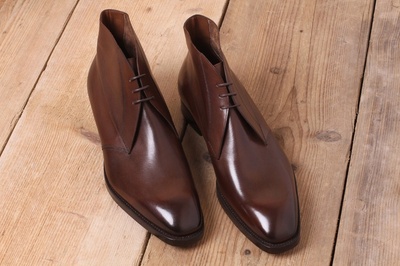 Handmade Brown Leather Chukka Lace up Boot