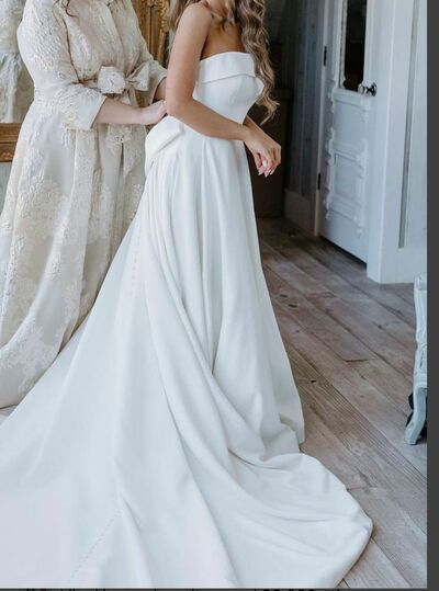 Elegant Sheath Strapless Beach Boho Wedding Dress Bridal Gown Wedding Gown