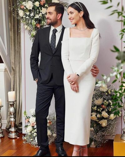 Simple Sheath Scoop Long Sleeve Wedding Dress Bridal Gown Wedding Gown