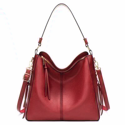 Women‘s Leather Handbag Shoulder Bag Red