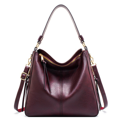 Women‘s Leather Handbag Shoulder Bag Purple