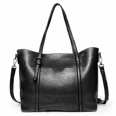 New Women Handbag Retro Tote Bag Black