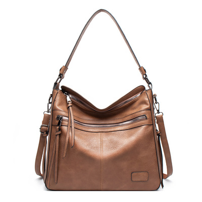 Fashion Women's Zipper Tote Bag Brown
