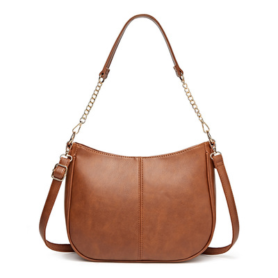 Fashion Soft Leather Women's Handbag Ladies Shoulder Tote Bag Brown