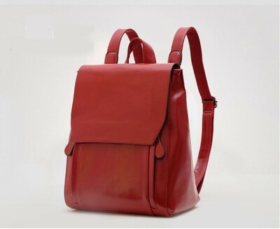 Ladies Anti-Theft Shoulder Backpack Red