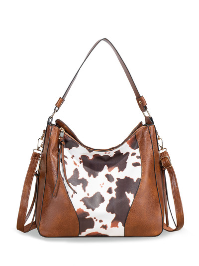 European and American Large Capacity Handbag Brown