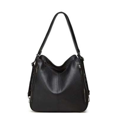 Women Tote Bag Handbags PU Leather Fashion Hobo Shoulder Bags Black