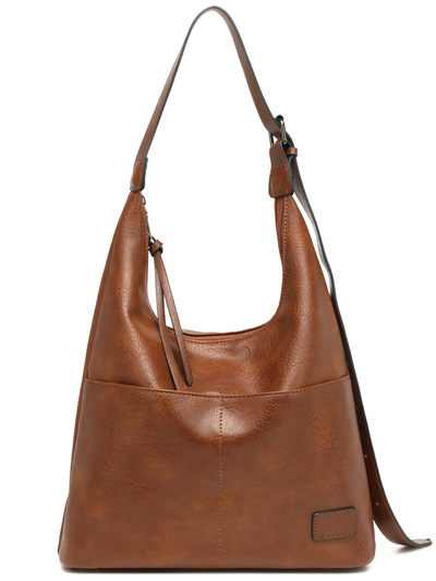 Women Vegan Leather Top Handle Shoulder Purses and Handbags Brown