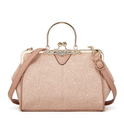 Fashion Women's Shoulder Bag Lace Handbag Pink