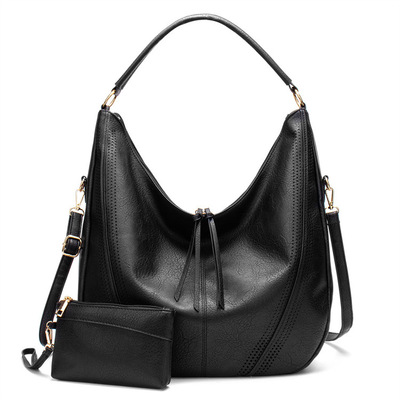 Women Fashion Handbags Wallet Tote Bag Shoulder Bag Two Piece Black