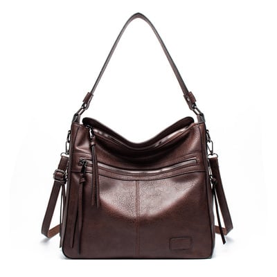 Women Roomy Handbags with Crossbody Strap Brown