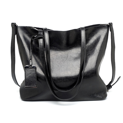 Women Genuine Leather Purses Handbags Tote Bag Shoulder Bag Black