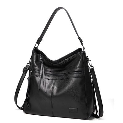 Women Handbags Large Designer Ladies Hobo bag Bucket Purse Faux Leather Black