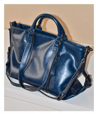 Women Trendy Vegan Leather Hobo Handbags Blue