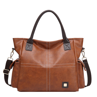 Women Trendy Fashion Shoulder Bag Vegan Leather Purse Brown