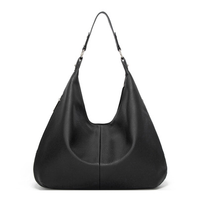 Genuine Leather Hobo Purses and Handbags Black