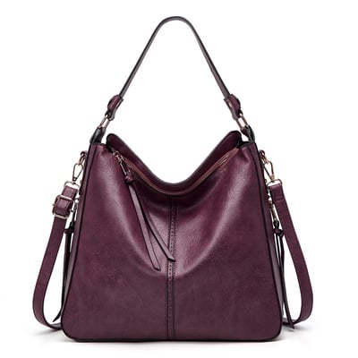 Women Vegan Leather Handbags Tote Purse Shoulder Bag Purple