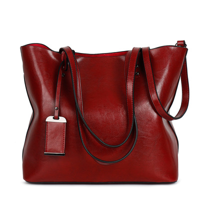Women Tote Bag Handbags PU Leather Fashion Hobo Shoulder Bags Red