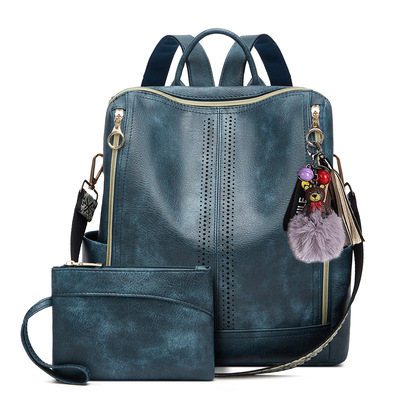 Fashion Leather Backpack Purse Designer Travel Backpack Blue