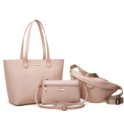 Women's New Cross Patterned Tote Bag Pink