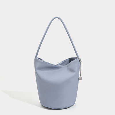 Ladies' Bucket Bag SWhoulder Bag Handbag Blue