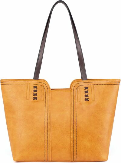 Women Medium Top Handle Handbags Yellow