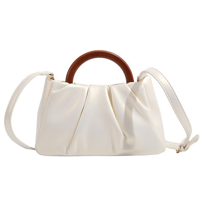 Women Cloud Bag Wrinkled Bag White