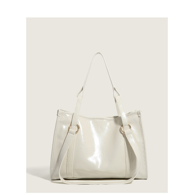 Women Tote Bag Handbags PU Leather Fashion Hobo Shoulder Bags White