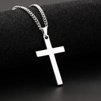 Fashion Cross Pendant Necklace – Stainless Steel Chain for Men & Women, Punk Hip-Hop Style, Gold/Silver/Black - Thumbnail 4
