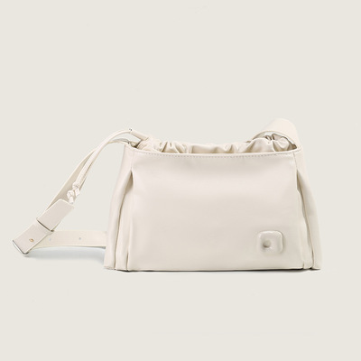 Ladies' Pleated Cloud Bag Small Classy Crossbody Purse White